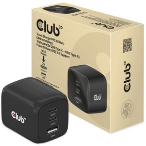 Club 3D Travel Charger 65W GaN oplader