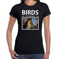 Ransuilen t-shirt met dieren foto birds of the world zwart voor dames