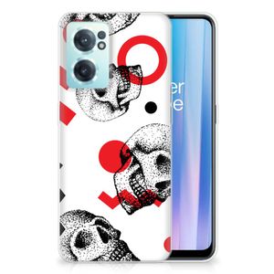 Silicone Back Case OnePlus Nord CE 2 5G Skull Red