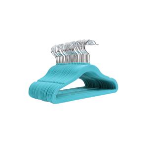 Fluwelen kleerhangers voor peuters en baby's, Turquoise blauw