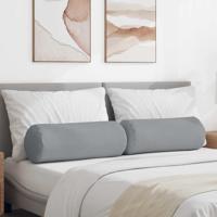 VidaXL Bolster kussens 2 stuks lichtgrijs ø 25 x 70 cm stof