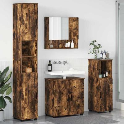Badkamermeubelset 4 pcs Gerookt eiken 61 x 35 x 64 cm