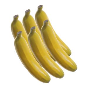 Kunstfruit decoratie fruit - 6x - banaan/bananen - ongeveer 18 cm - geel