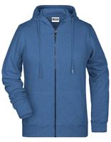 James & Nicholson JN8025 Ladies´ Zip-Hoody - /Light-Denim-Melange - XS