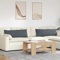 Sofa Kussens 2 pcs Donkergrijs 120 x 40 cm Katoen Stof Sofa Kussens 2 pcs Donkergrijs 120 x 40 cm Katoen Stof