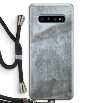 Grey Stone: Samsung Galaxy S10 Plus Transparant Hoesje met koord