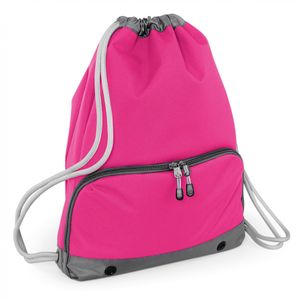 2x stuks sport gymtas fuchsia roze met rijgkoord 49 x 35 cm van polyester