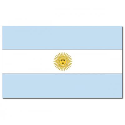 Vlag Argentinie - 90 x 150 cm - feestartikelen - Landen thema - supporter - decoratie - met ringen