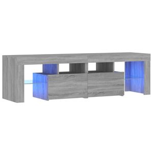 The Living Store TV-meubel - Sonoma eiken - 140x36.5x40 cm - Met RGB LED