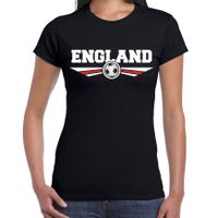 Engeland / England landen / voetbal t-shirt zwart dames - thumbnail