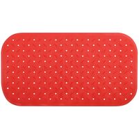 MSV Douche/bad anti-slip mat badkamer - rubber - rood - 36 x 76 cm   -