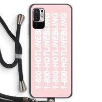Hotline bling pink: Xiaomi Redmi Note 10 5G Transparant Hoesje met koord