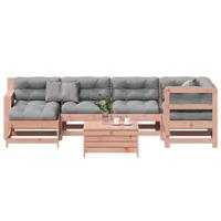 7-delige Loungeset met kussens massief douglashout