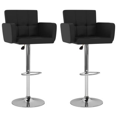 Barstoelen 2 st kunstleer zwart