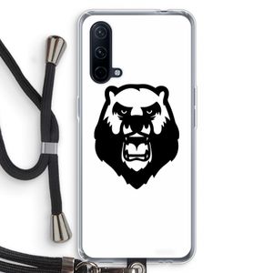 Angry Bear (white): OnePlus Nord CE 5G Transparant Hoesje met koord