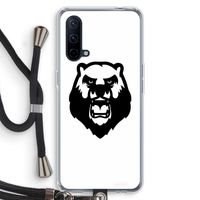 Angry Bear (white): OnePlus Nord CE 5G Transparant Hoesje met koord