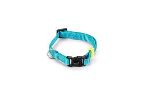 Beeztees uni - halsband hond - nylon - licht blauw - 20-30cmx10mm