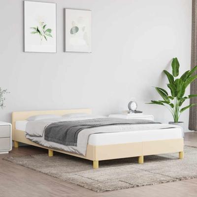 Bedframe zonder matras 120x200 cm stof crèmekleurig