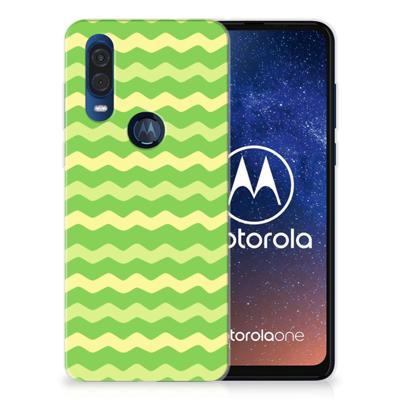 Motorola One Vision | TPU bumper | Waves Green
