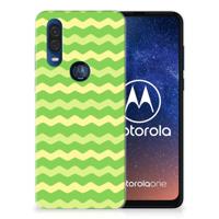 Motorola One Vision | TPU bumper | Waves Green