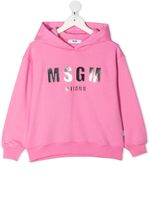 MSGM Kids hoodie à logo imprimé - Rose