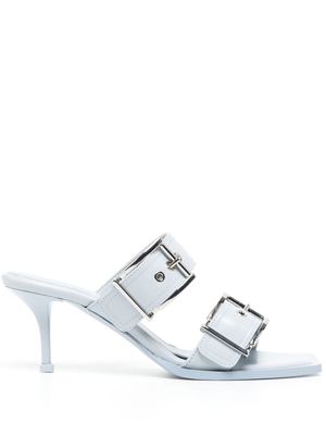 Alexander McQueen sandales en cuir à boucles 75 mm - Bleu