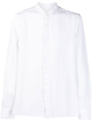 120% Lino chemise en lin à col officier - Blanc