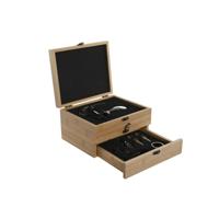 Set van Wijn Accessoires Home ESPRIT Natuurlijk Bamboe Roestvrij staal