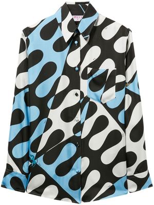 PUCCI chemise en soie à imprimé Leocorno - Bleu
