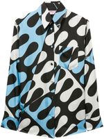 PUCCI chemise en soie à imprimé Leocorno - Bleu