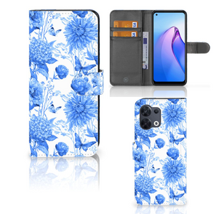 Hoesje voor OPPO Reno8 Flowers Blue