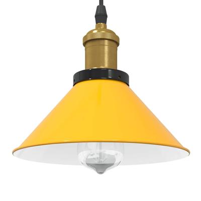 Hanglamp in hoogte verstelbaar E27 22 cm metaal glanzend geel
