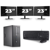 HP EliteDesk 800 G1 Tower - Intel Core i7-4e Generatie - 16GB RAM - 256GB SSD - Windows 10 + 3x 23 inch Monitor HP EliteDesk 800 G1 Tower - Intel Core i7-4e Generatie - 16GB RAM - 256GB SSD - Windows 10 + 3x 23 inch Monitor