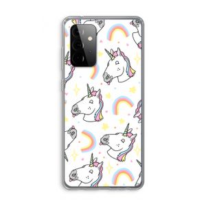 Rainbow Unicorn: Samsung Galaxy A72 Transparant Hoesje