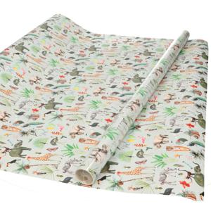 6x stuks rollen Inpakpapier/cadeaupapier jungle thema 300 x 70 cm