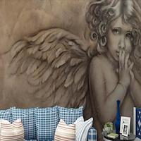 cool wallpapers muurschildering vintage engel 3d behang muursticker die print lijm vereist 3d effect canvas woondecoratie Lightinthebox