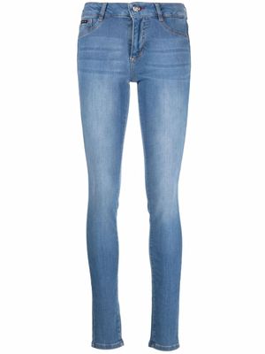 Philipp Plein jean skinny à taille haute - Bleu