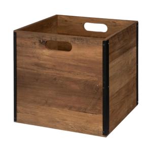 Kast opbergmand/kastmand - donkerbruin - 29 liter - mdf hout - 31 x 31 x 31 cm - inklapbaar