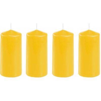 4x stuks stompkaars goudgeel 10 x 5 cm