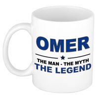 Naam cadeau mok/ beker Omer The man, The myth the legend 300 ml - Naam mokken - thumbnail