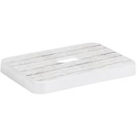 Deksel - voor opslagbox - kunststof - transparant / hout look - 34 x 25 x 3 cm