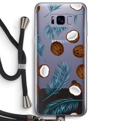 Kokosnoot roze: Samsung Galaxy S8 Plus Transparant Hoesje met koord