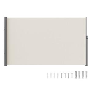 VEVOR zijluifel 180 x 300 cm zijwandluifel van 180 g/m² polyesterweefsel met PU-coating luifel uittrekbare handgreep met veermechanisme privacyscherm privacybescherming voor balkons binnenplaatsen beige