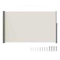 VEVOR zijluifel 180 x 300 cm zijwandluifel van 180 g/m² polyesterweefsel met PU-coating luifel uittrekbare handgreep met veermechanisme privacyscherm privacybescherming voor balkons binnenplaatsen beige