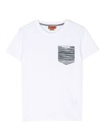 Missoni Kids t-shirt à poche poitrine contrastante - Blanc