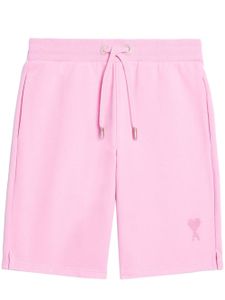 AMI Paris short de sport à logo brodé - Rose