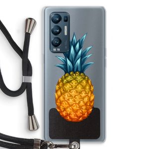 Grote ananas: Oppo Find X3 Neo Transparant Hoesje met koord