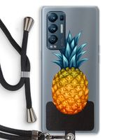 Grote ananas: Oppo Find X3 Neo Transparant Hoesje met koord