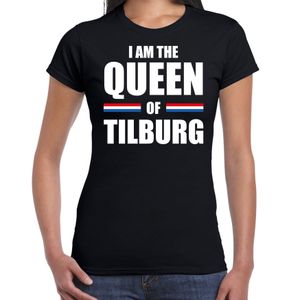 I am the Queen of Tilburg Koningsdag t-shirt zwart voor dames