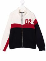 DSQUARED2 KIDS cardigan zippé à logo - Bleu